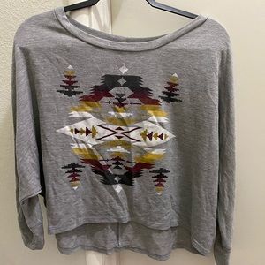 Grey Aztec Top